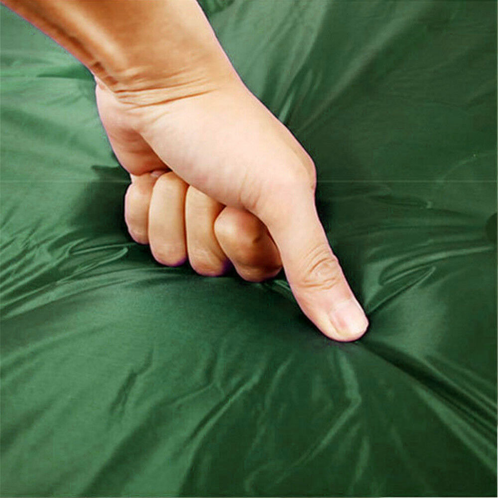 Double Self Inflating Mattress Camping Hiking Airbed Camp Mat Sleeping Pillow w/ Bag - green V610-SELMAT-GR-2