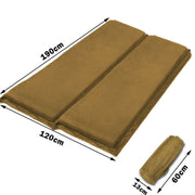 Double Self Inflating Mattress Sleeping Sedue Mat Air Bed Camping Camp Hiking Joinable - beige V610-SELS8521-DOU
