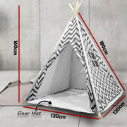 Giant Cotton Canvas Kids Teepee Wigwam Children Pretend Play Tent Indoor Outdoor Party - black V610-TEE-537-BLA