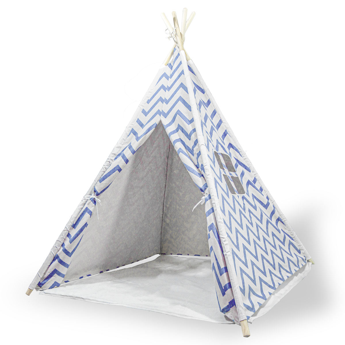 Giant Cotton Canvas Kids Teepee Wigwam Children Pretend Play Tent Indoor Outdoor Party - navy V610-TEE-537-NAV