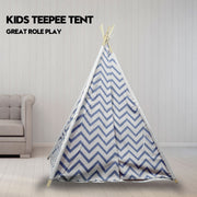 Giant Cotton Canvas Kids Teepee Wigwam Children Pretend Play Tent Indoor Outdoor Party - navy V610-TEE-537-NAV