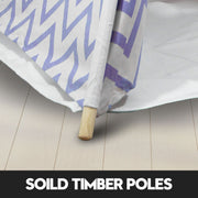 Giant Cotton Canvas Kids Teepee Wigwam Children Pretend Play Tent Indoor Outdoor Party - navy V610-TEE-537-NAV
