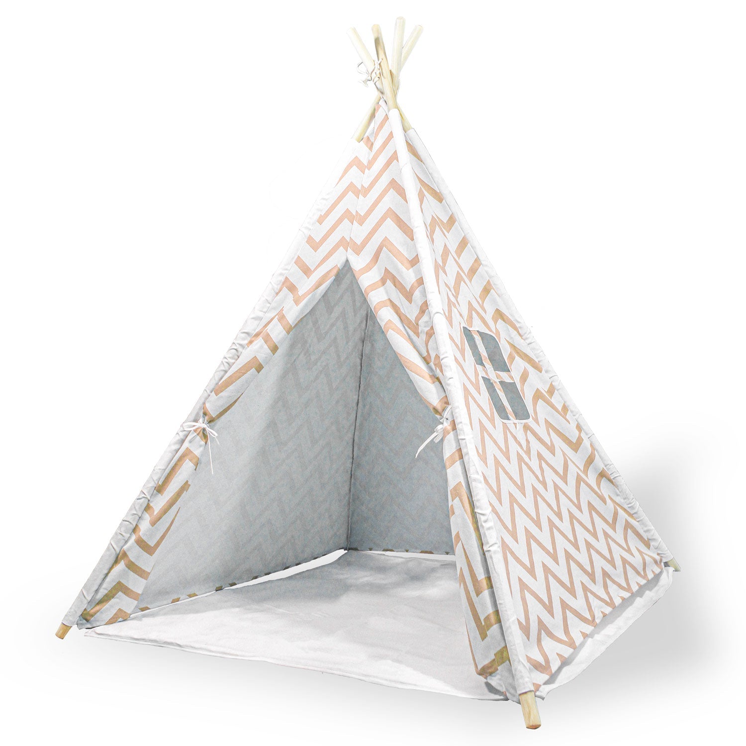 Giant Cotton Canvas Kids Teepee Wigwam Children Pretend Play Tent Indoor Outdoor Party - orange V610-TEE-537-ORA