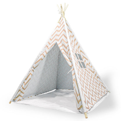 Giant Cotton Canvas Kids Teepee Wigwam Children Pretend Play Tent Indoor Outdoor Party - orange V610-TEE-537-ORA