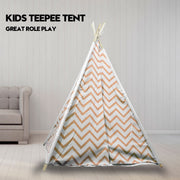 Giant Cotton Canvas Kids Teepee Wigwam Children Pretend Play Tent Indoor Outdoor Party - orange V610-TEE-537-ORA