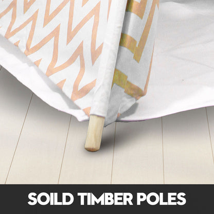 Giant Cotton Canvas Kids Teepee Wigwam Children Pretend Play Tent Indoor Outdoor Party - orange V610-TEE-537-ORA