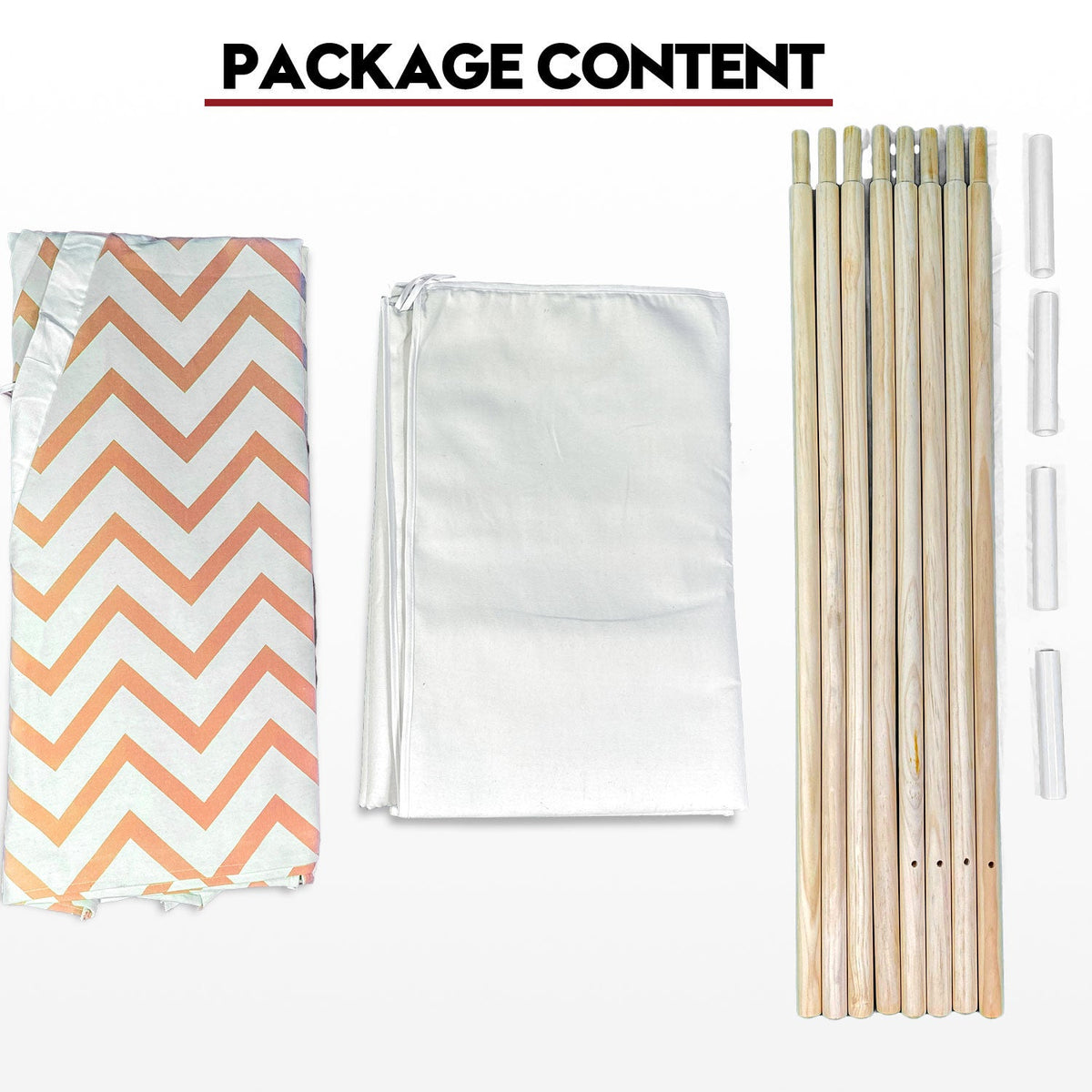 Giant Cotton Canvas Kids Teepee Wigwam Children Pretend Play Tent Indoor Outdoor Party - orange V610-TEE-537-ORA