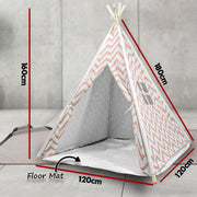 Giant Cotton Canvas Kids Teepee Wigwam Children Pretend Play Tent Indoor Outdoor Party - orange V610-TEE-537-ORA