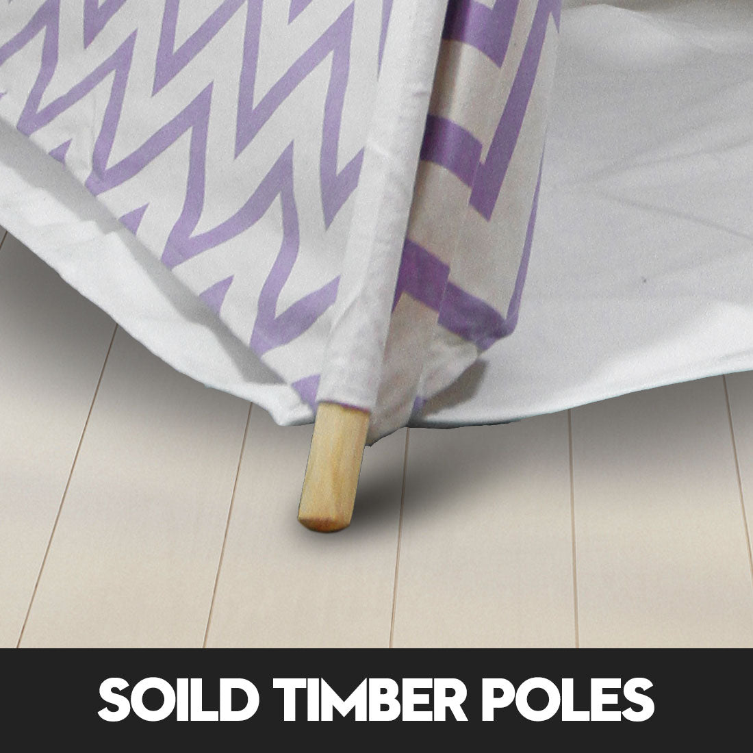 Giant Cotton Canvas Kids Teepee Wigwam Children Pretend Play Tent Indoor Outdoor Party - purple V610-TEE-537-PUR