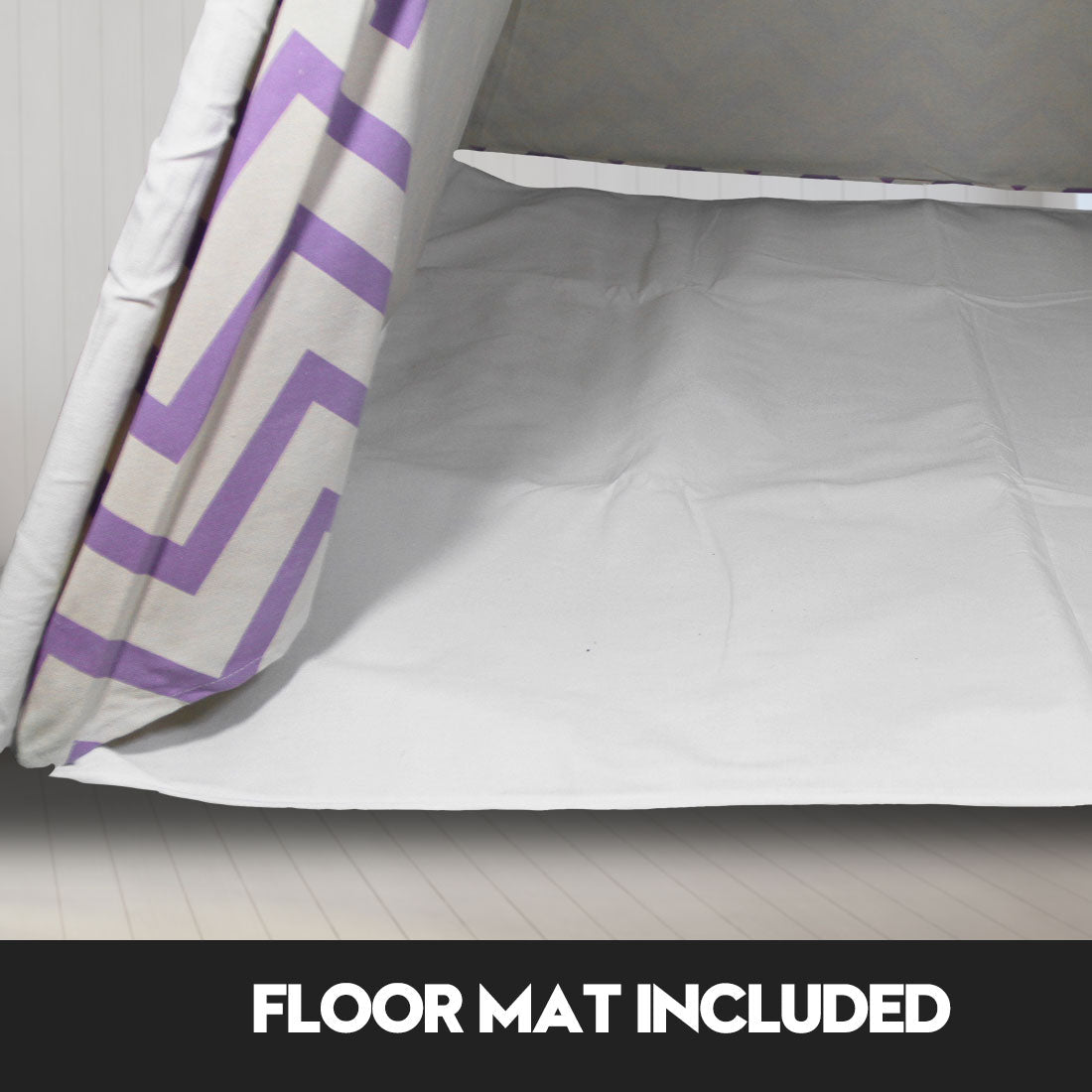 Giant Cotton Canvas Kids Teepee Wigwam Children Pretend Play Tent Indoor Outdoor Party - purple V610-TEE-537-PUR