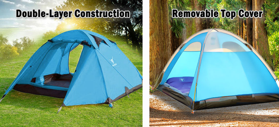 2 Person Portable Outdoor Lightweight Cycling Hiking Backpacking Camping Waterproof Tent - Blue V610-TEN-C2001-BLU