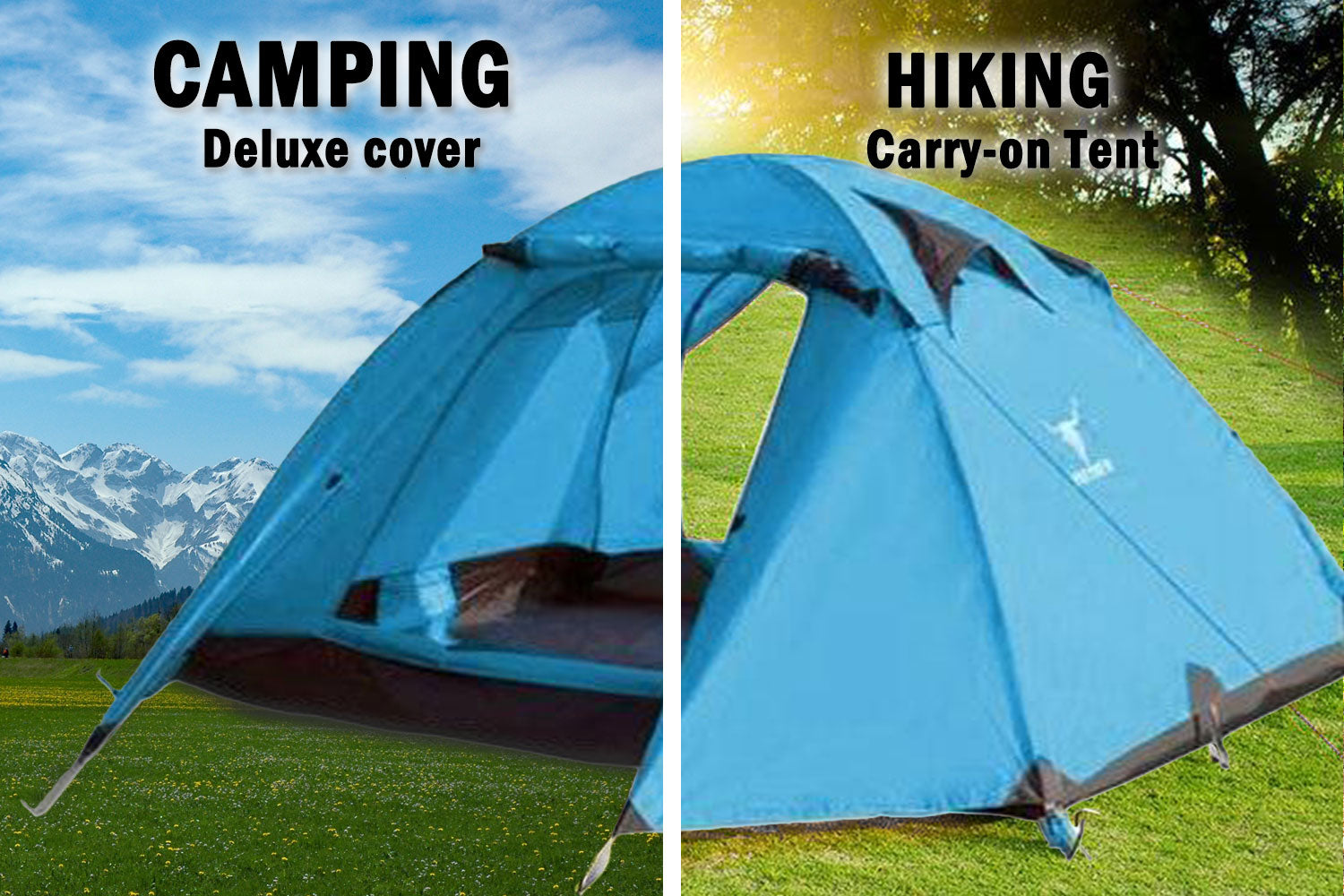 2 Person Portable Outdoor Lightweight Cycling Hiking Backpacking Camping Waterproof Tent - Blue V610-TEN-C2001-BLU