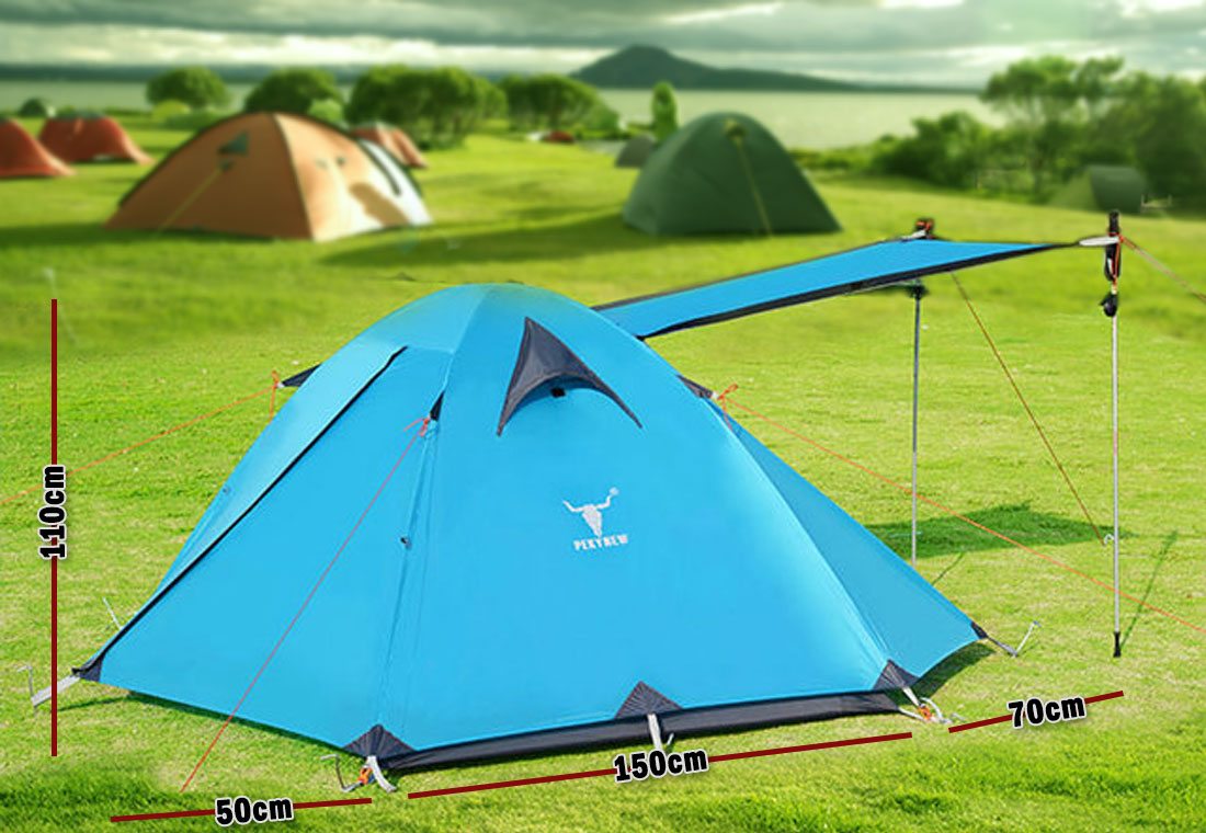 2 Person Portable Outdoor Lightweight Cycling Hiking Backpacking Camping Waterproof Tent - Blue V610-TEN-C2001-BLU