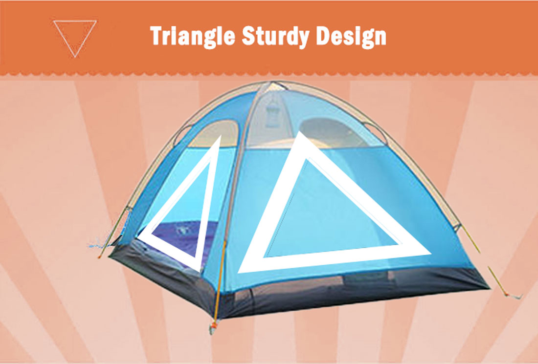 2 Person Portable Outdoor Lightweight Cycling Hiking Backpacking Camping Waterproof Tent - Blue V610-TEN-C2001-BLU