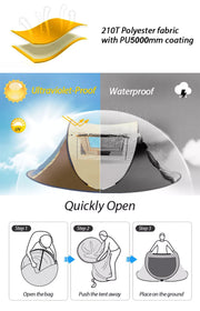 Waterproof Instant Up Beach Camping Tent 3 Person Pop up Tents Family Hiking Dome V610-TENT-2P-POP-BRO