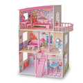 Large Wooden Girls Doll House 3 Level Kids Pretend Play Toys Furniture Dollhouse V610-TOY-DOL1056