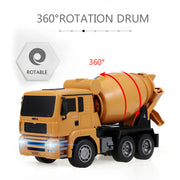 Huina 1/18 RC Engineering Construction Concrete Cement Mixer Truck Remote Control Toy Kids Gift V610-TOY-HN-1333
