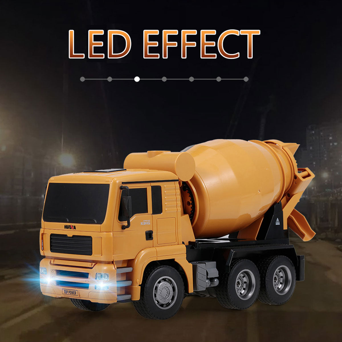 Huina 1/18 RC Engineering Construction Concrete Cement Mixer Truck Remote Control Toy Kids Gift V610-TOY-HN-1333