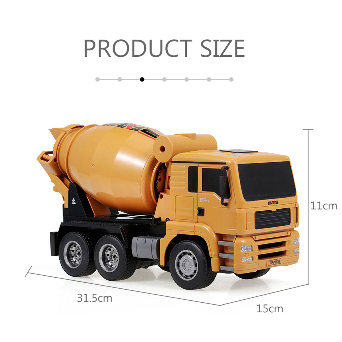 Huina 1/18 RC Engineering Construction Concrete Cement Mixer Truck Remote Control Toy Kids Gift V610-TOY-HN-1333