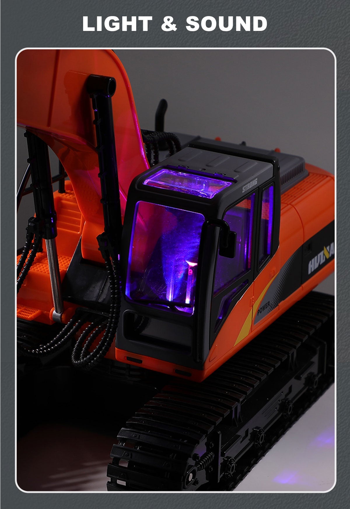 HUINA 1/14 15CH RC Alloy Long Arm Excavator Construction Engineering Vehicle Toy V610-TOY-HN-1551