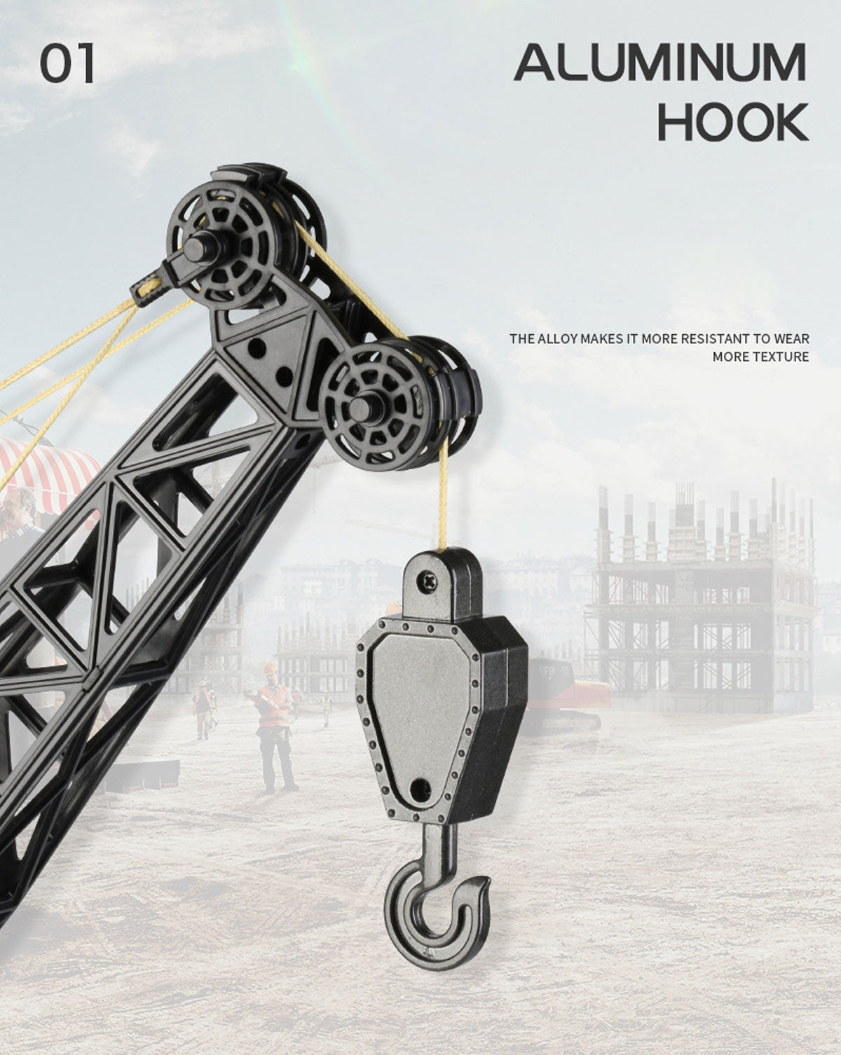 Huina RC CRANE 1:14 2.4Ghz Construction Tower Excavator Truck Toy Kids Boys Gift V610-TOY-HN-1572