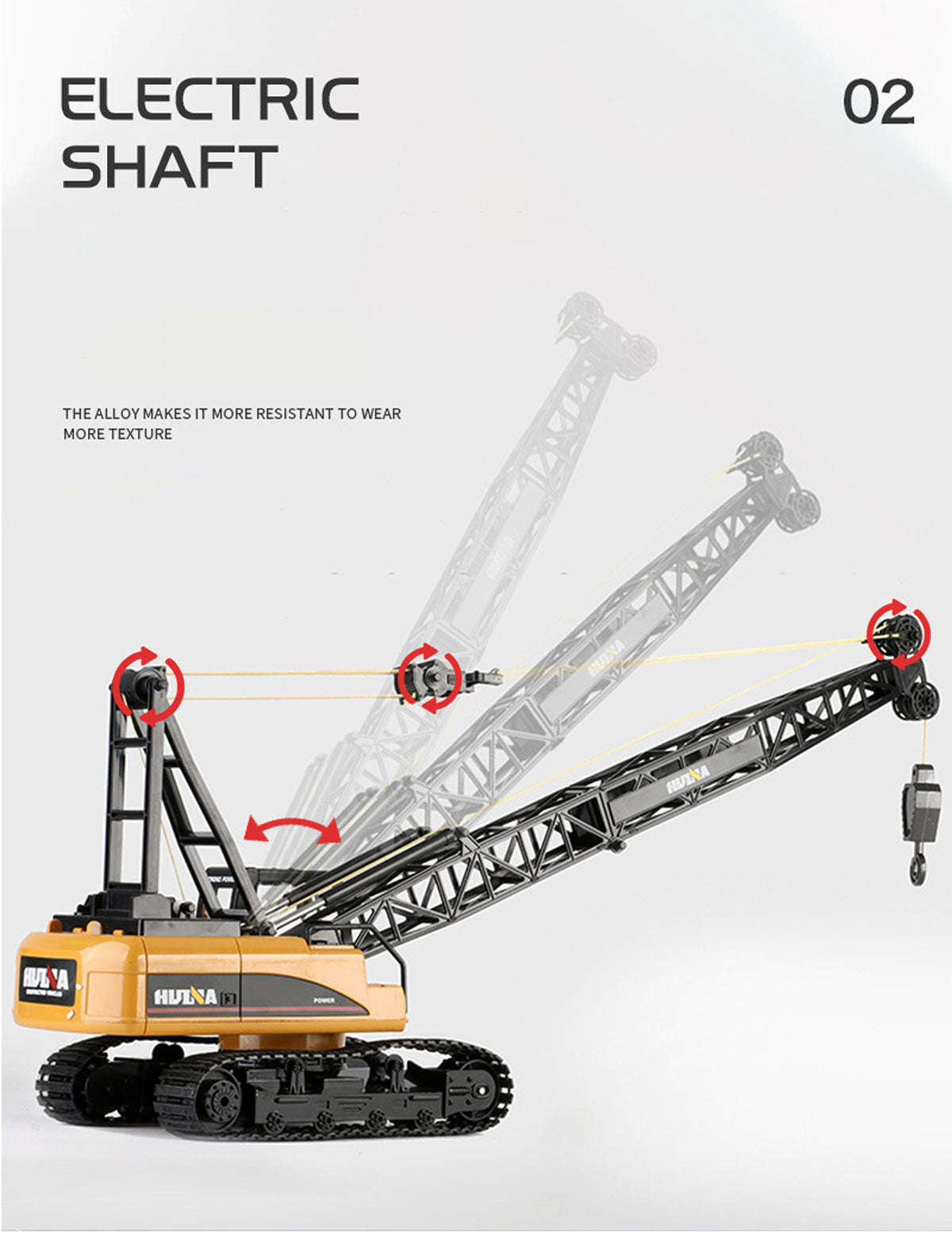 Huina RC CRANE 1:14 2.4Ghz Construction Tower Excavator Truck Toy Kids Boys Gift V610-TOY-HN-1572