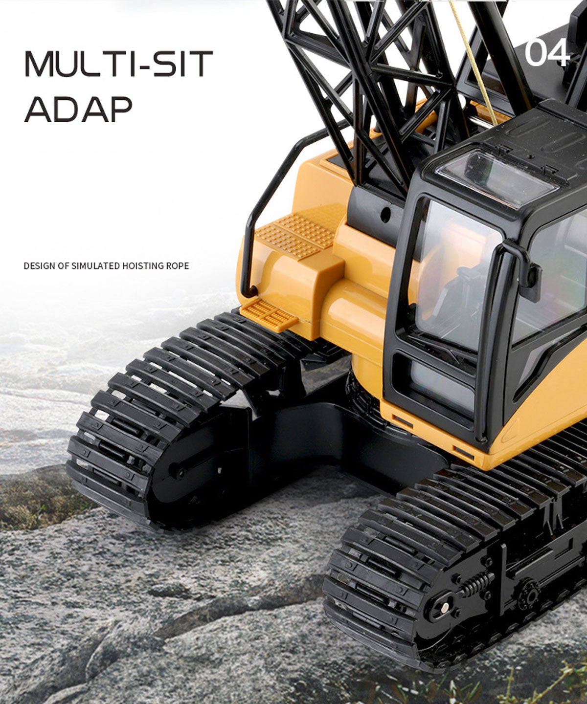 Huina RC CRANE 1:14 2.4Ghz Construction Tower Excavator Truck Toy Kids Boys Gift V610-TOY-HN-1572
