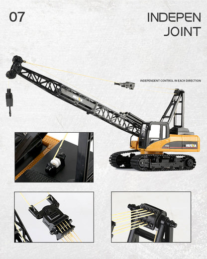 Huina RC CRANE 1:14 2.4Ghz Construction Tower Excavator Truck Toy Kids Boys Gift V610-TOY-HN-1572