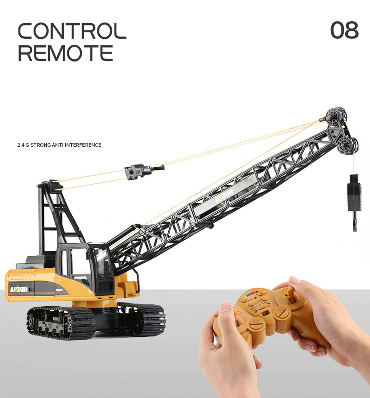 Huina RC CRANE 1:14 2.4Ghz Construction Tower Excavator Truck Toy Kids Boys Gift V610-TOY-HN-1572