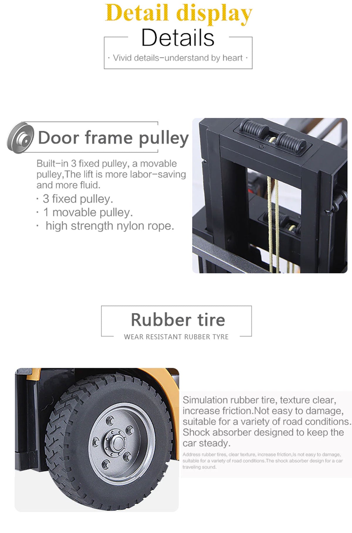 Huina 1/10 RC ForkLift Industrial Construction Engineering Vehicle Toy Trailer V610-TOY-HN-1576