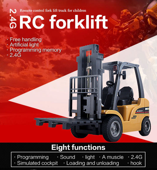 Huina 1/10 RC 8CH ForkLift Excavator Industrial Construction Engineering Vehicle Truck Kids Adult Toys alloy V610-TOY-HN-1577