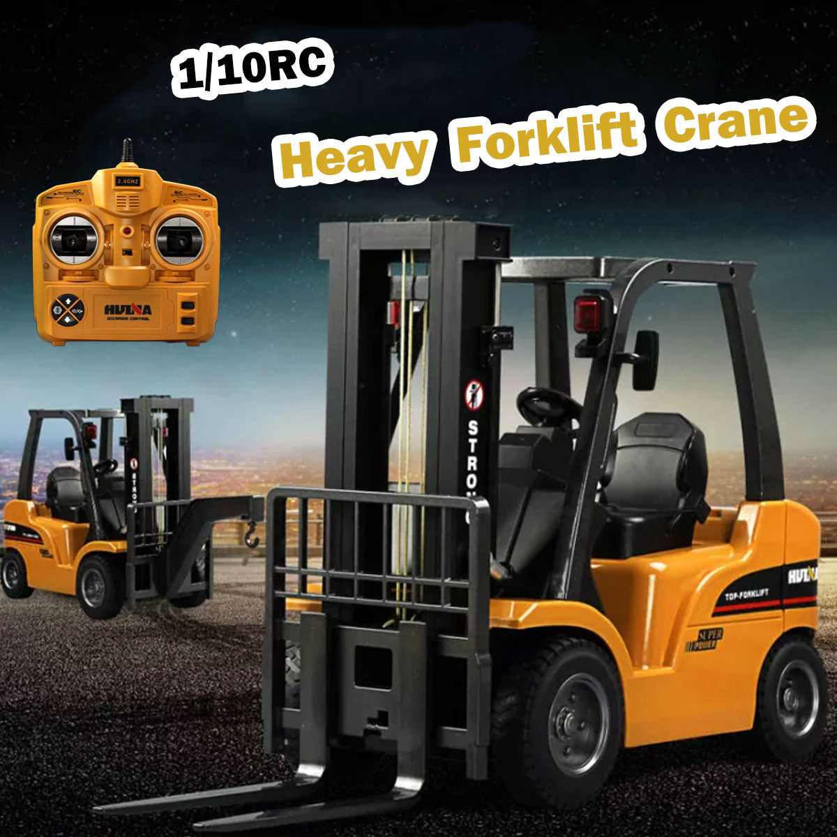 Huina 1/10 RC 8CH ForkLift Excavator Industrial Construction Engineering Vehicle Truck Kids Adult Toys alloy V610-TOY-HN-1577