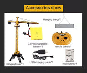 HUINA 1/14 12CH RC Alloy Tower Crane Engineering Construction Vehicle Toy Kids Car V610-TOY-HN-1585