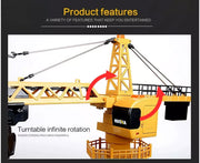 HUINA 1/14 12CH RC Alloy Tower Crane Engineering Construction Vehicle Toy Kids Car V610-TOY-HN-1585