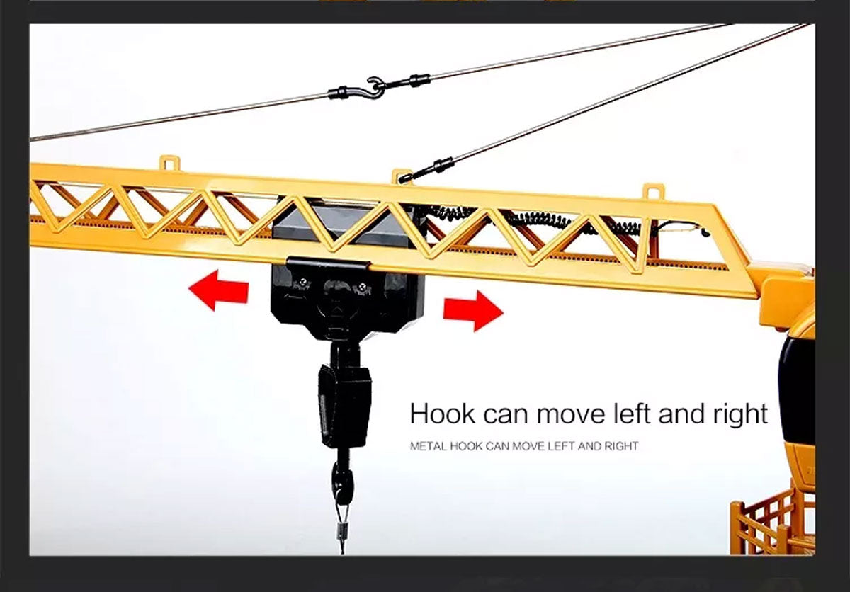 HUINA 1/14 12CH RC Alloy Tower Crane Engineering Construction Vehicle Toy Kids Car V610-TOY-HN-1585