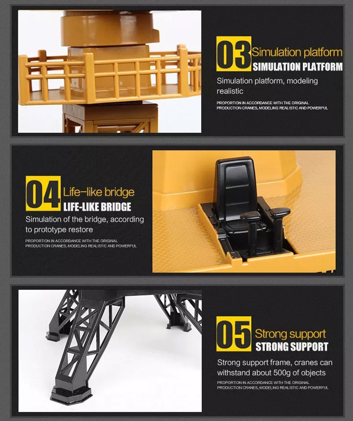 HUINA 1/14 12CH RC Alloy Tower Crane Engineering Construction Vehicle Toy Kids Car V610-TOY-HN-1585