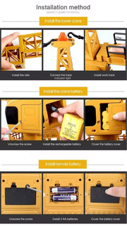 HUINA 1/14 12CH RC Alloy Tower Crane Engineering Construction Vehicle Toy Kids Car V610-TOY-HN-1585