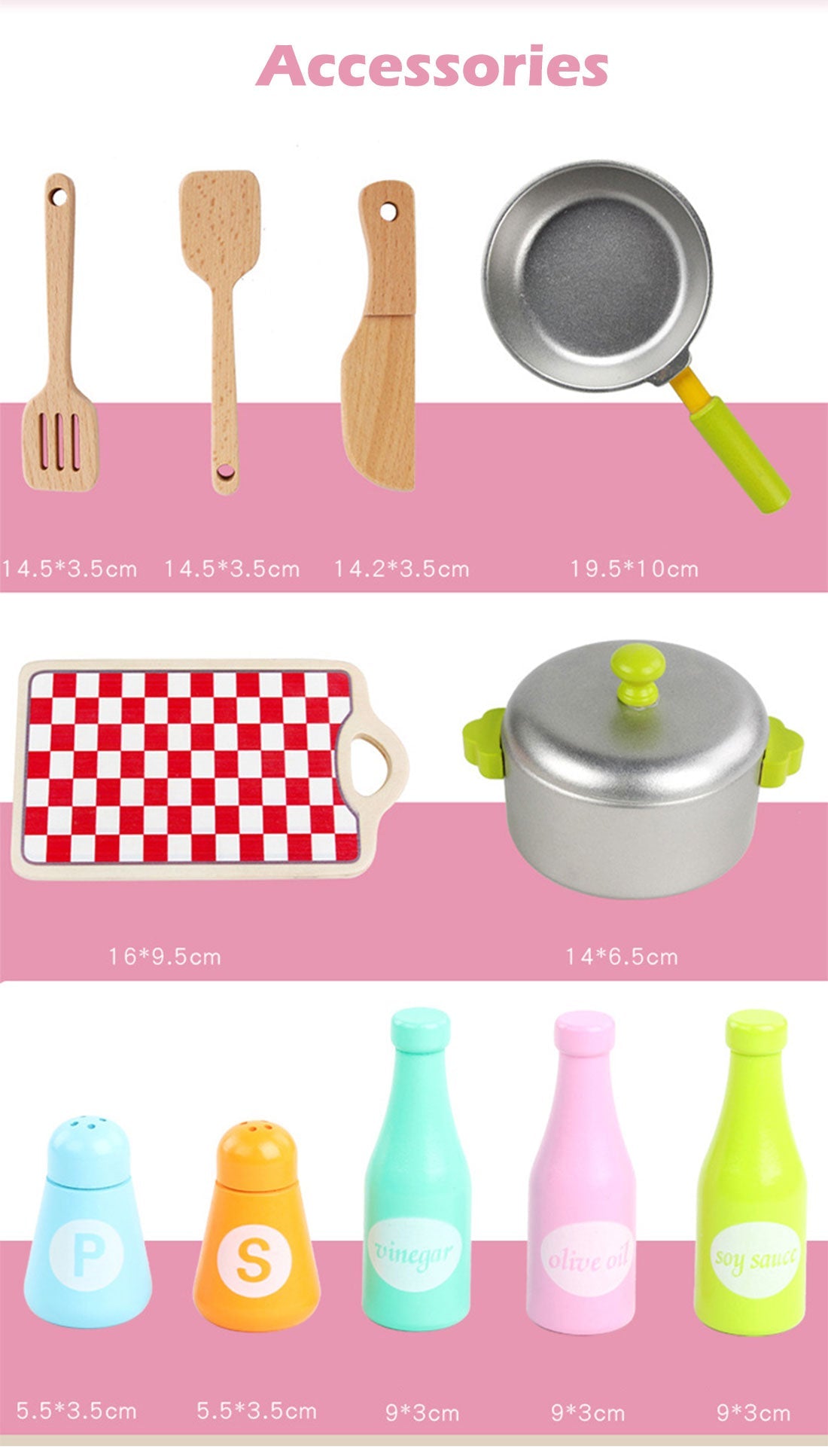 Kids Wooden Kitchen Pretend Play Set Toy Toddlers Children Cooking Food Cookware V610-TOY-KIT0707
