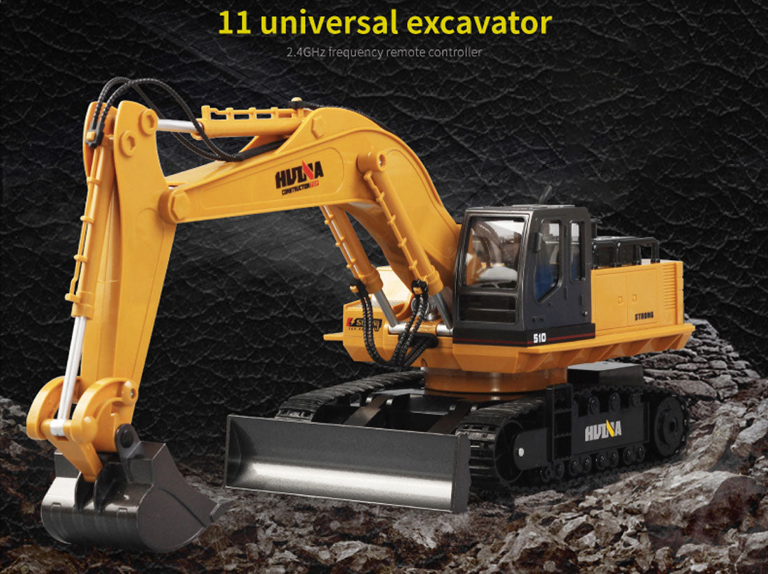HUINA 1/16 11CH RC Alloy Excavator Construction Engineering Digger Vehicle Toy V610-TOY-RC-HN1510