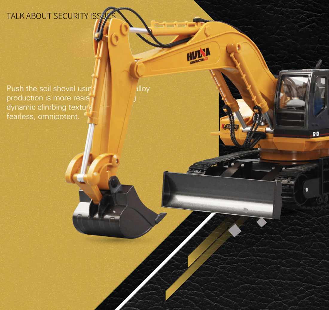 HUINA 1/16 11CH RC Alloy Excavator Construction Engineering Digger Vehicle Toy V610-TOY-RC-HN1510