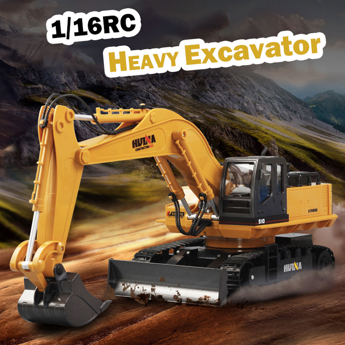 HUINA 1/16 11CH RC Alloy Excavator Construction Engineering Digger Vehicle Toy V610-TOY-RC-HN1510