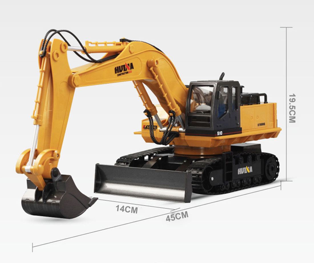 HUINA 1/16 11CH RC Alloy Excavator Construction Engineering Digger Vehicle Toy V610-TOY-RC-HN1510