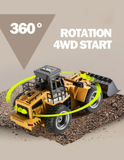 HUINA 1/18 6CH RC Alloy Construction Loader Bulldozer Engineering Vehicle Toy V610-TOY-RC-HN520