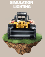 HUINA 1/18 6CH RC Alloy Construction Loader Bulldozer Engineering Vehicle Toy V610-TOY-RC-HN520
