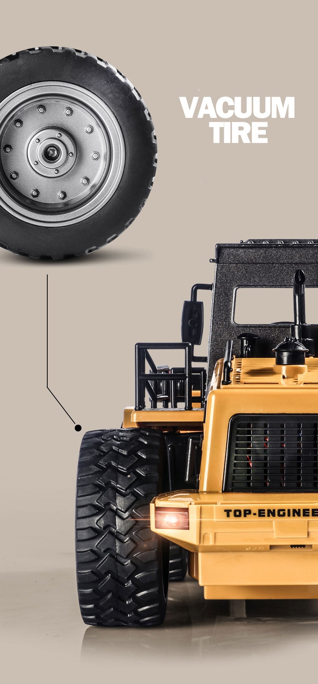 HUINA 1/18 6CH RC Alloy Construction Loader Bulldozer Engineering Vehicle Toy V610-TOY-RC-HN520