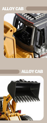 HUINA 1/18 6CH RC Alloy Construction Loader Bulldozer Engineering Vehicle Toy V610-TOY-RC-HN520