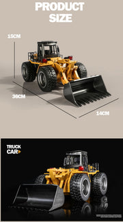 HUINA 1/18 6CH RC Alloy Construction Loader Bulldozer Engineering Vehicle Toy V610-TOY-RC-HN520