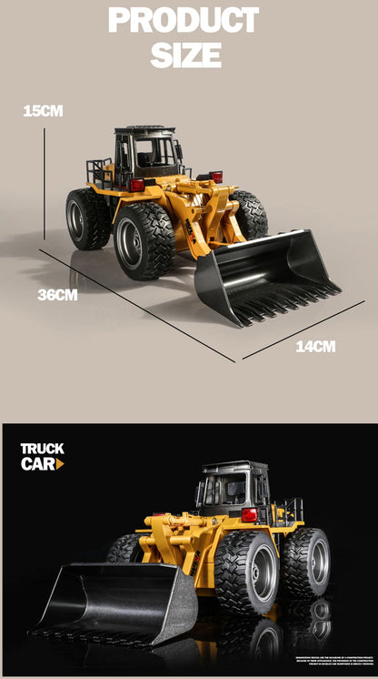 HUINA 1/18 6CH RC Alloy Construction Loader Bulldozer Engineering Vehicle Toy V610-TOY-RC-HN520