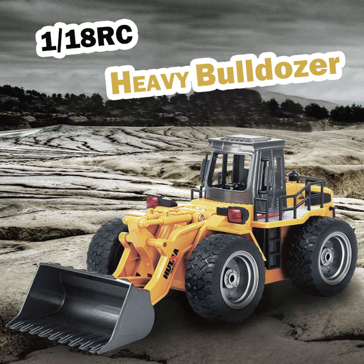 HUINA 1/18 6CH RC Alloy Construction Loader Bulldozer Engineering Vehicle Toy V610-TOY-RC-HN520