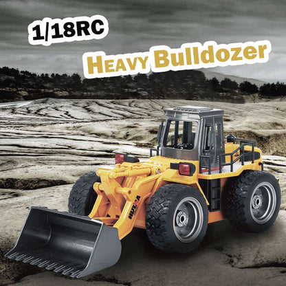 HUINA 1/18 6CH RC Alloy Construction Loader Bulldozer Engineering Vehicle Toy V610-TOY-RC-HN520